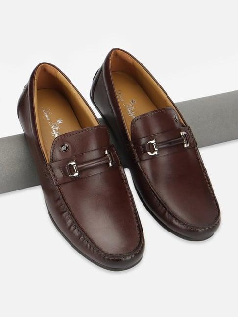 louis philippe men's brown casual loafers