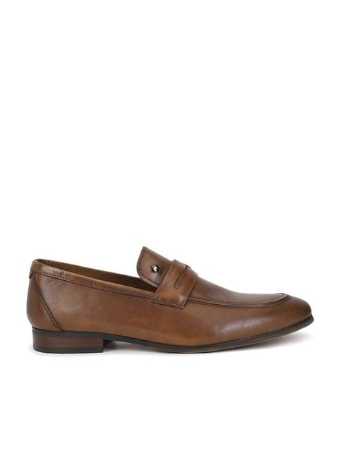 louis philippe men's brown casual loafers