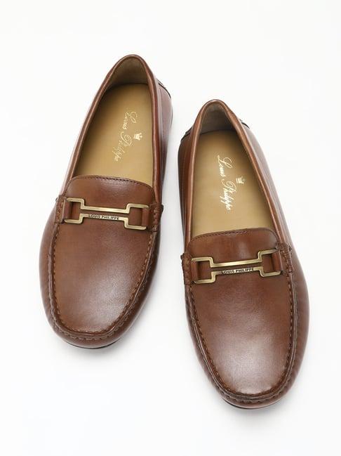 louis philippe men's brown casual loafers