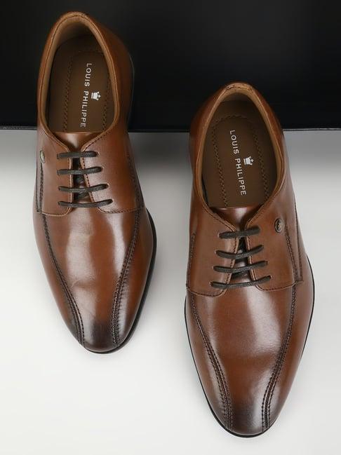 louis philippe men's brown derby shoes