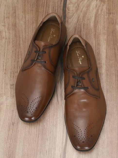 louis philippe men's brown derby shoes