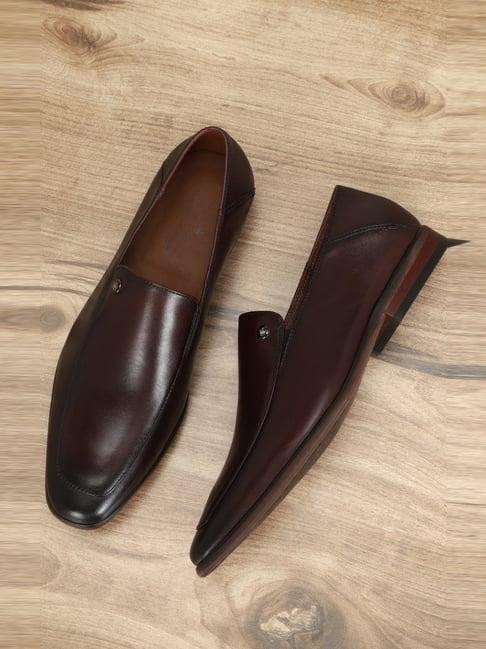 louis philippe men's brown formal loafers