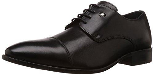 louis philippe men's derby black leather formal shoes - 9 uk/india (43 eu)