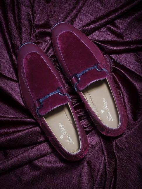 louis philippe men's maroon casual loafers