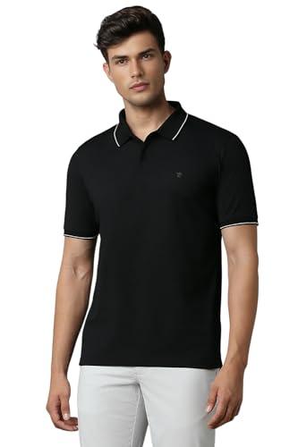 louis philippe men's solid regular fit t-shirt (lpkpmrgbn40844_black