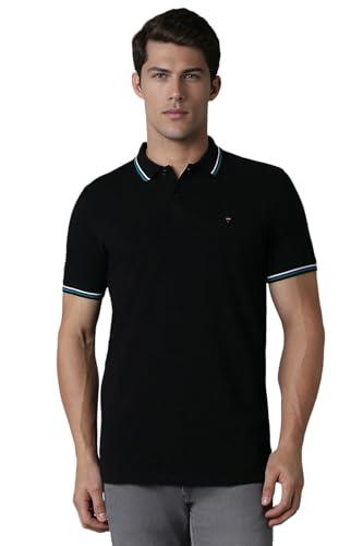 louis philippe men's solid slim fit t-shirt (lykpcslpe64832_black