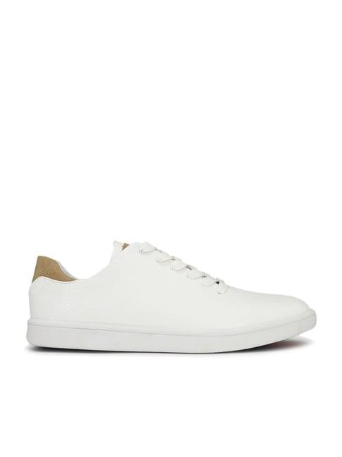 louis philippe men's white casual sneakers