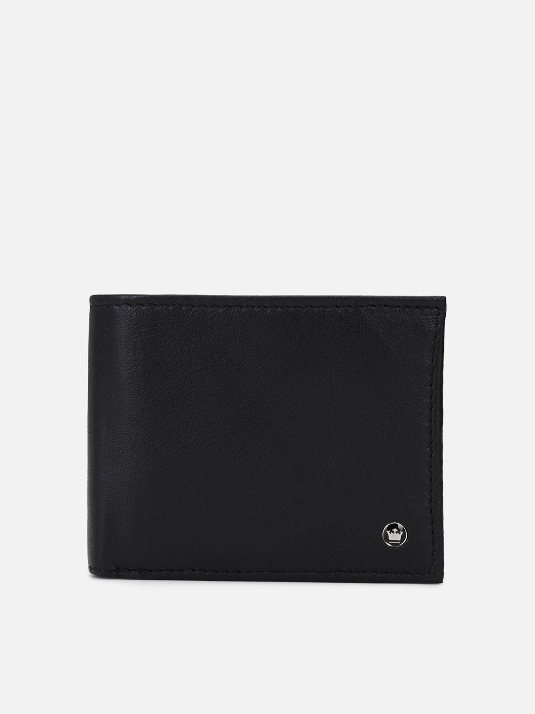 louis philippe men black leather two fold wallet