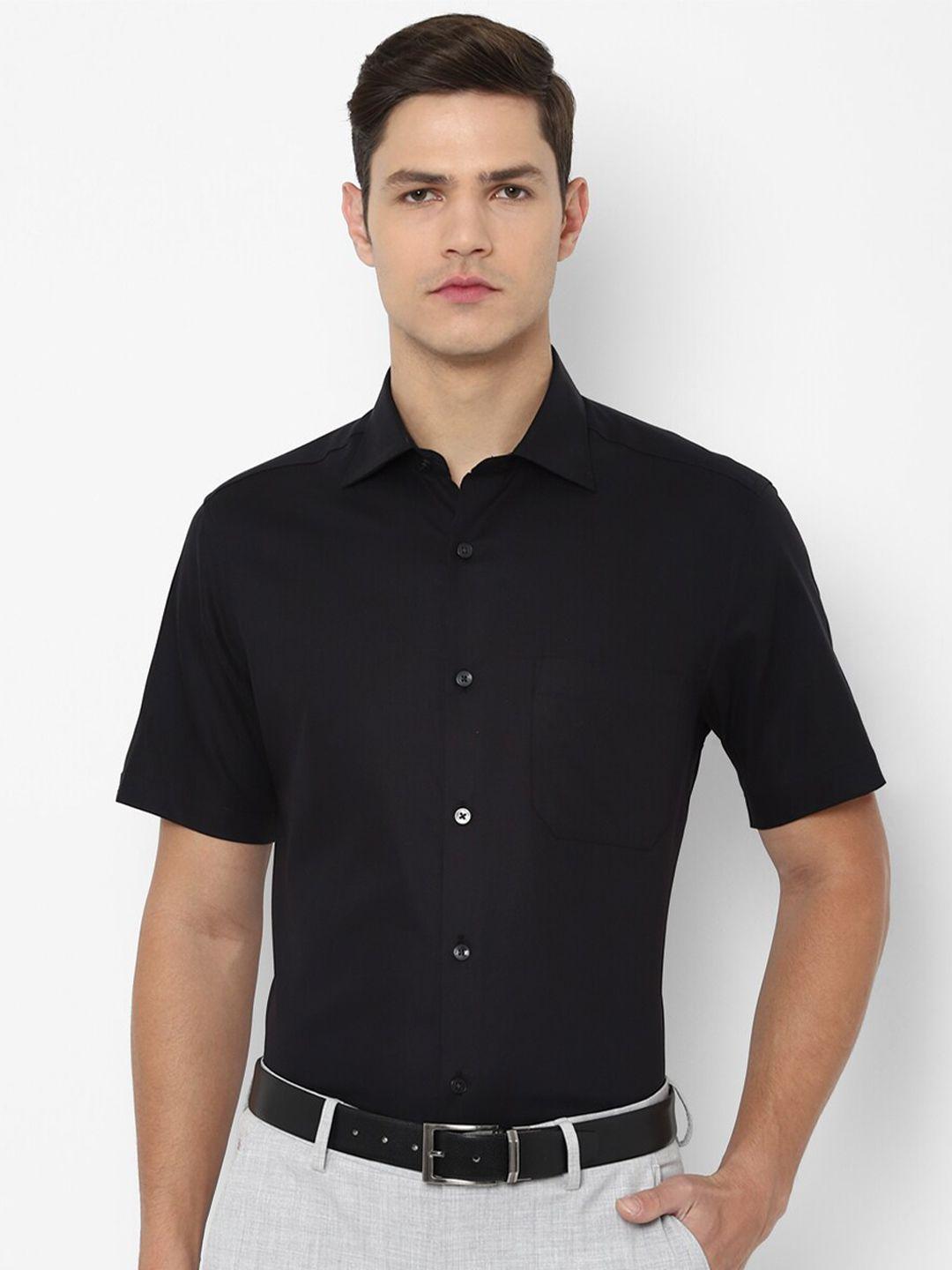 louis philippe men black pure cotton formal shirt