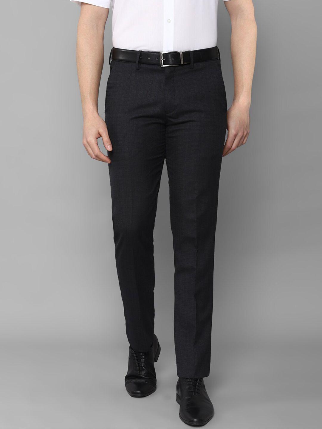 louis philippe men black slim fit formal trousers