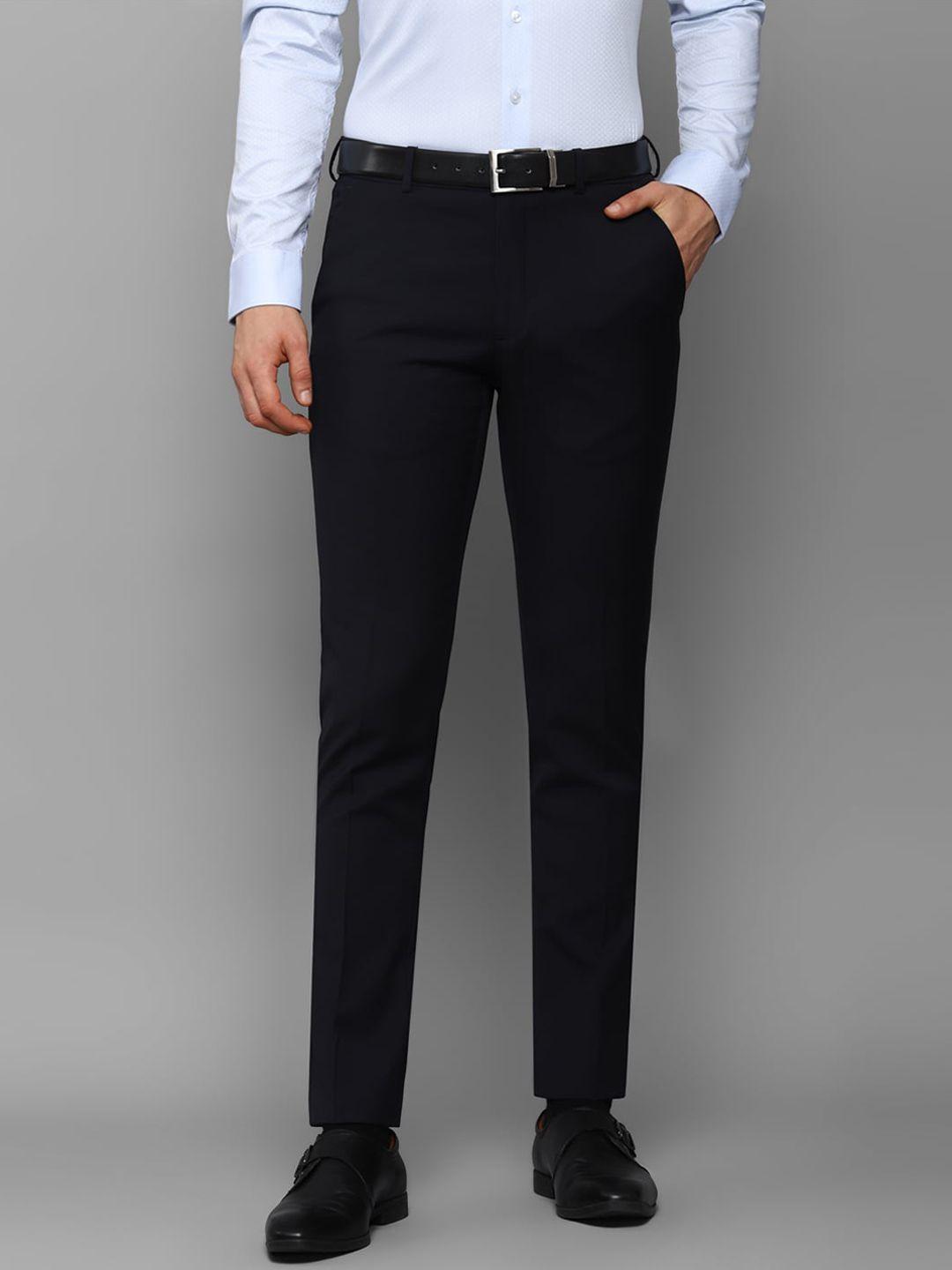 louis philippe men black slim fit trousers