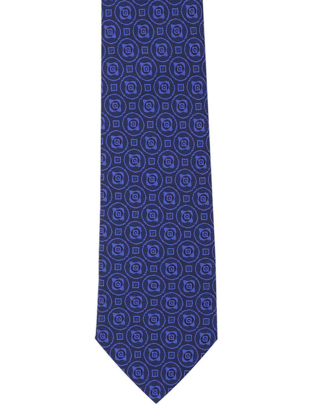 louis philippe men blue printed ascot tie