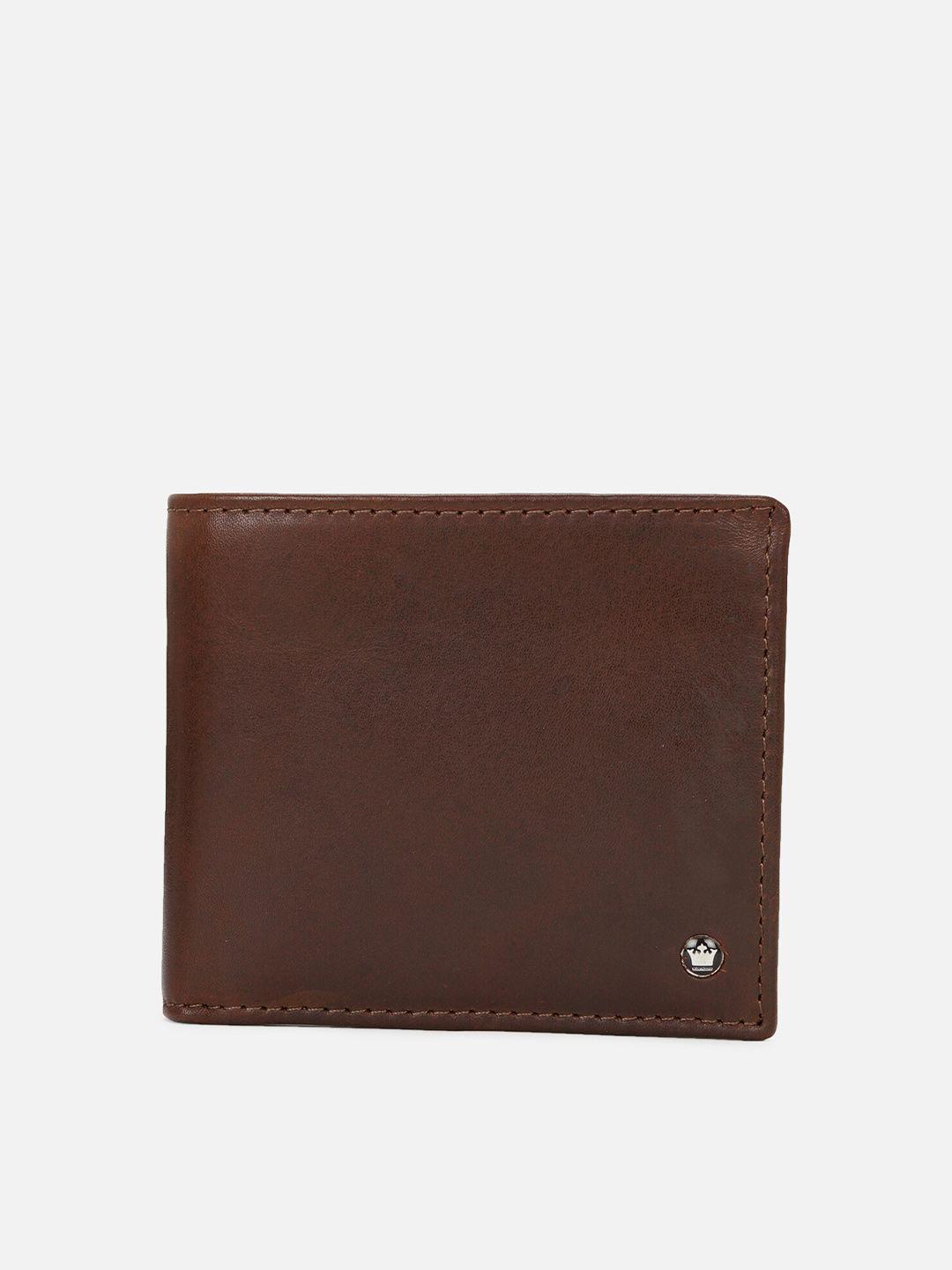 louis philippe men brown leather two fold wallet