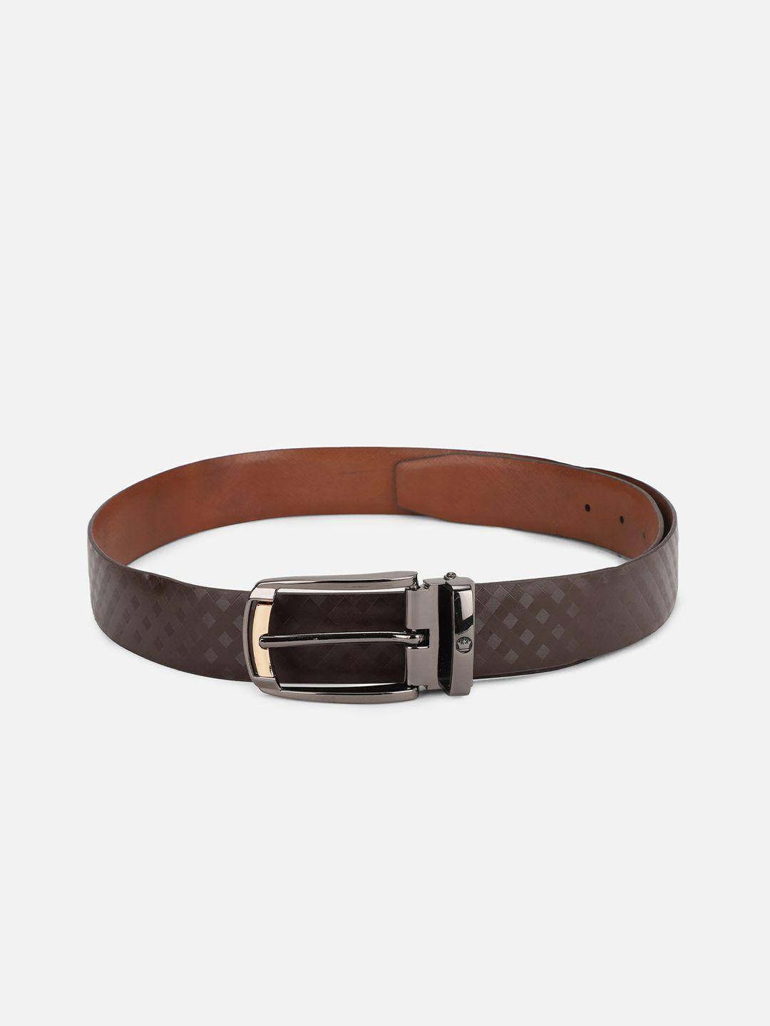 louis philippe men brown textured leather belt
