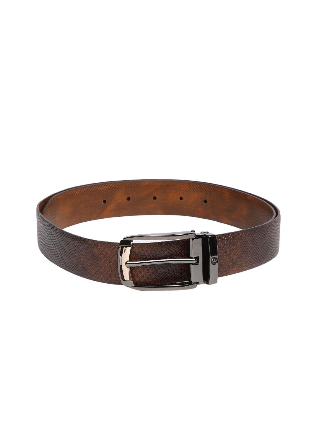 louis philippe men brown textured reversible leather belt