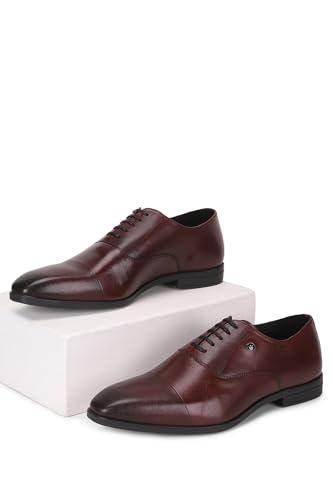 louis philippe men formal dark brown leather oxford