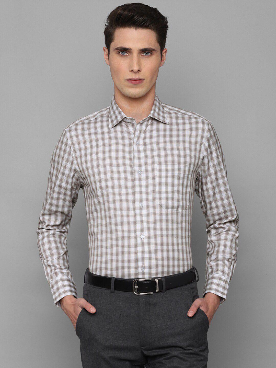 louis philippe men grey gingham checks formal cotton  shirt