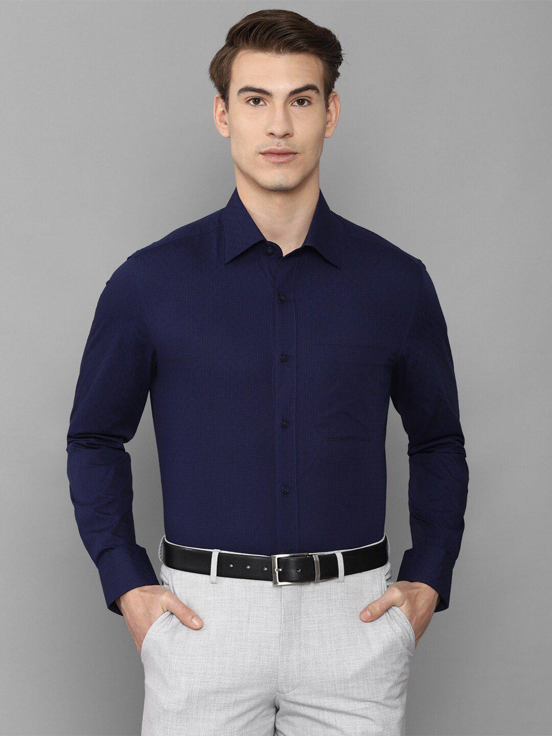 louis philippe men navy blue formal shirt