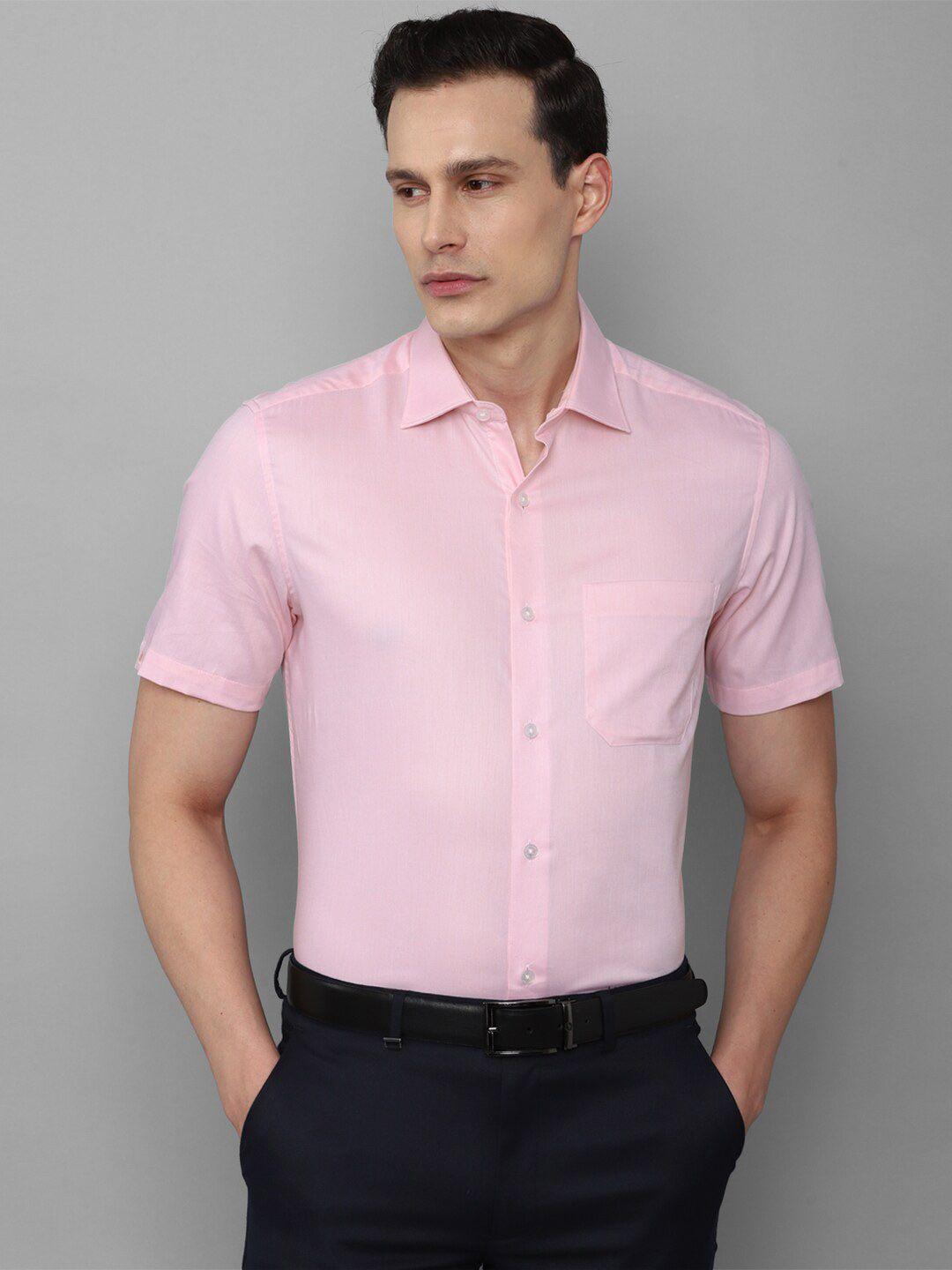 louis philippe men pink solid pure cotton casual shirt