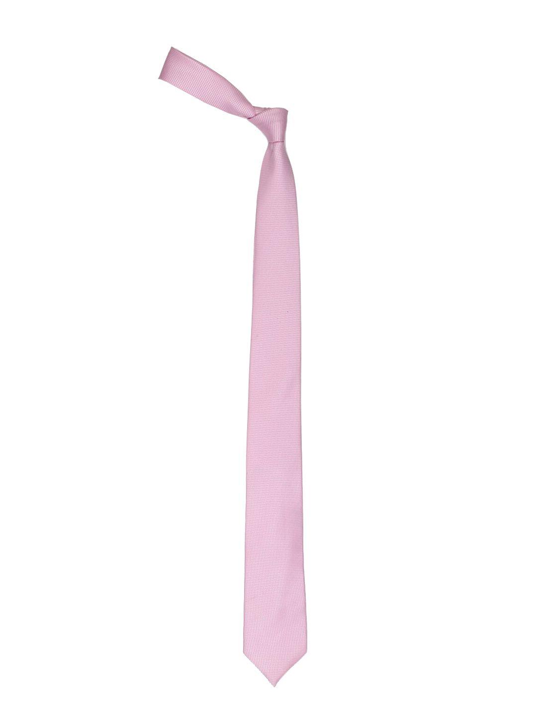 louis philippe men pink woven-design silk broad tie