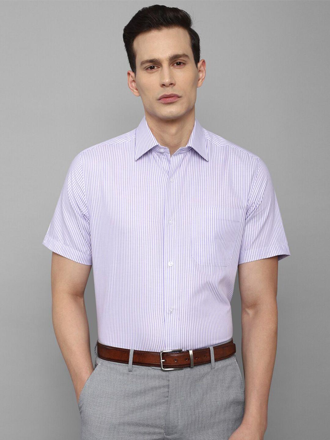 louis philippe men purple striped formal shirt