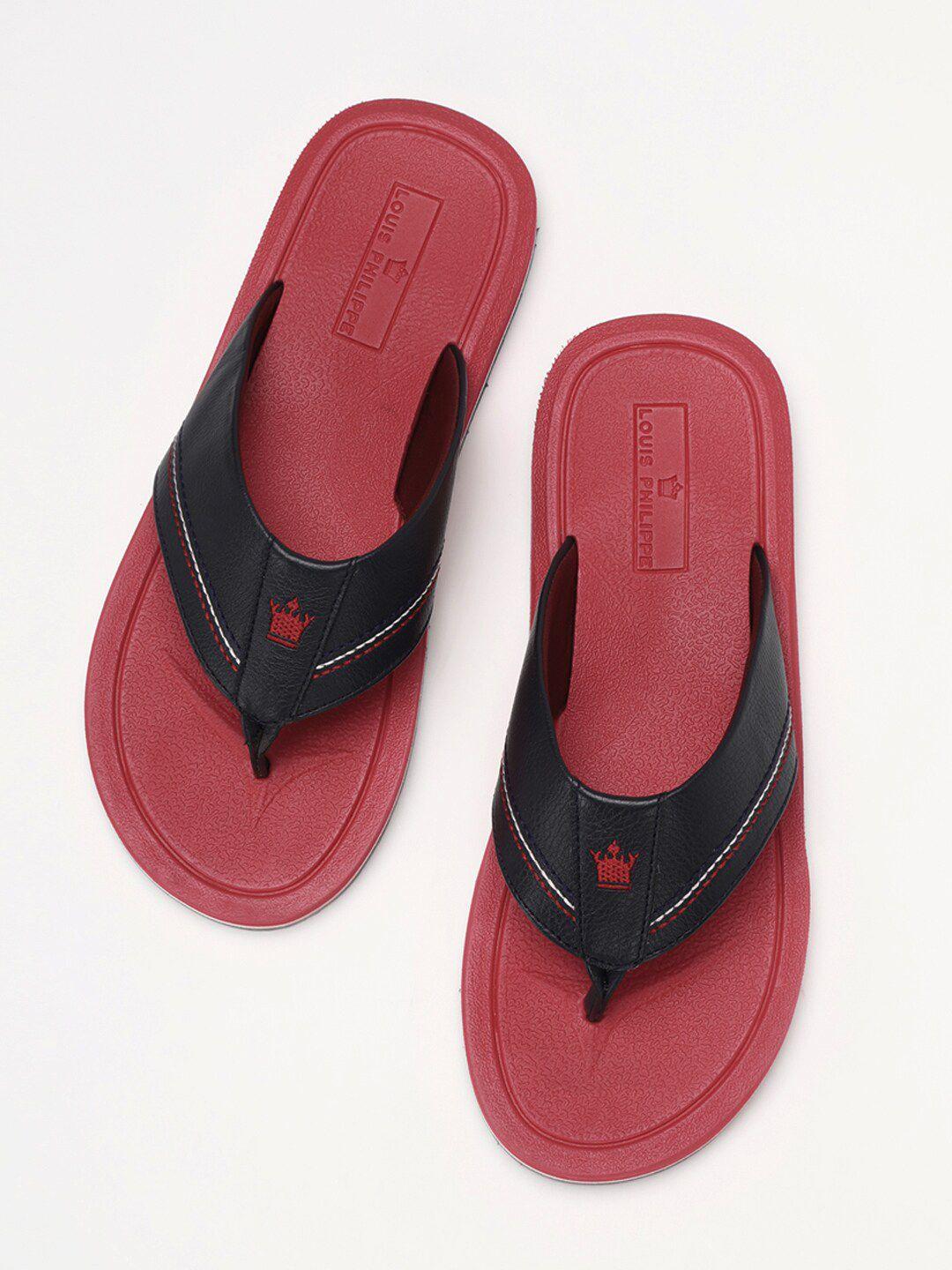 louis philippe men red & black thong flip-flops