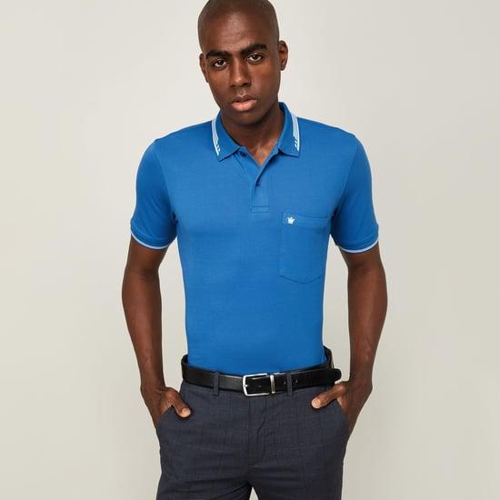 louis philippe men solid polo t-shirt