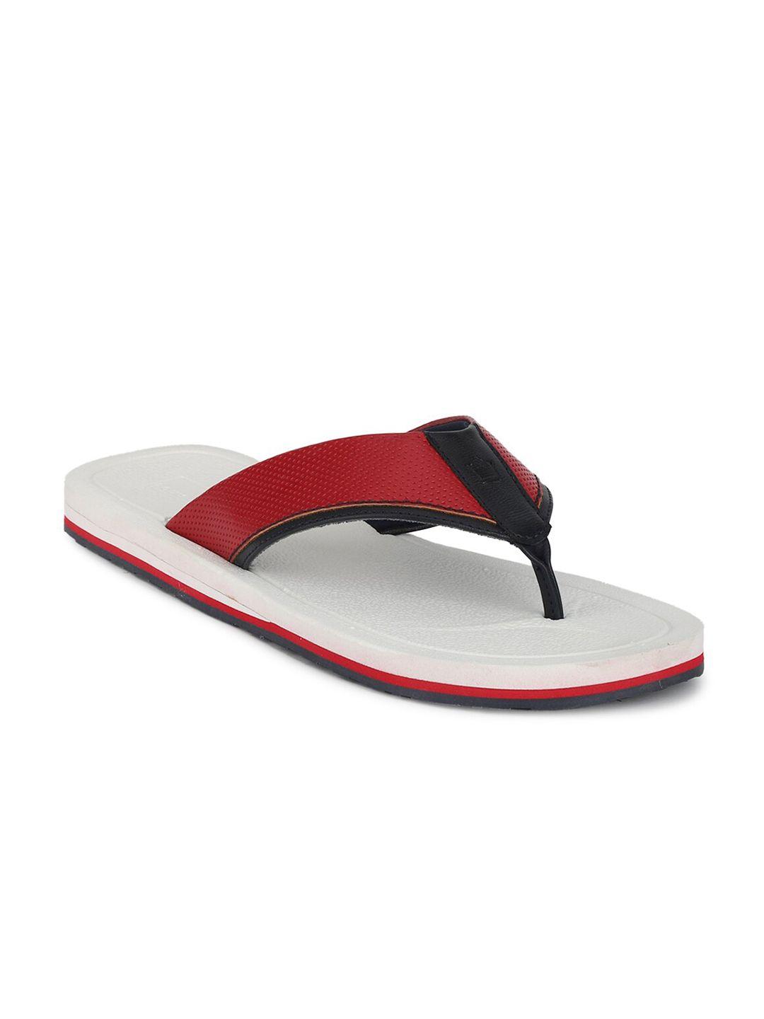 louis philippe men white & red comfort sandals