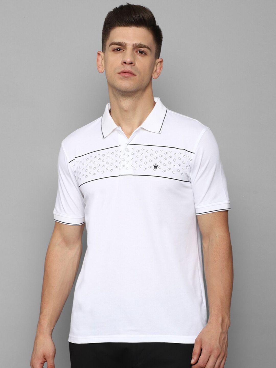 louis philippe men white polo collar pure cotton t-shirt