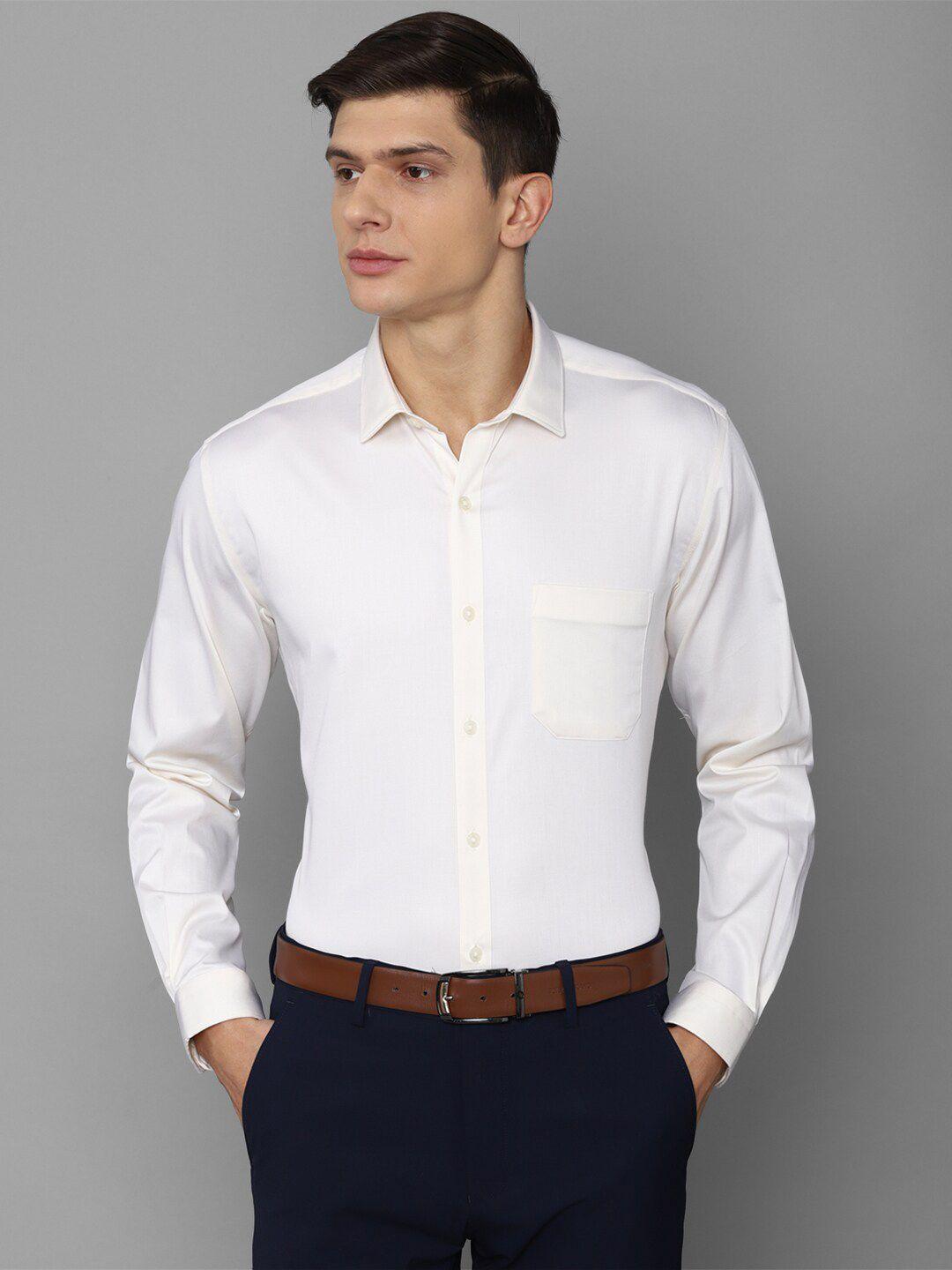 louis philippe men white slim fit formal shirt