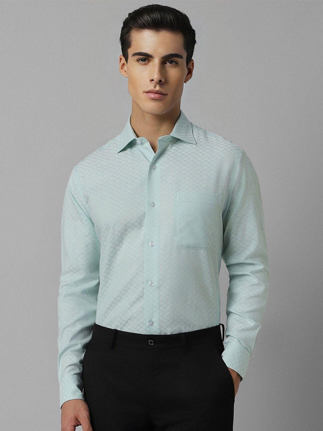 louis philippe micro ditsy printed regular fit cotton formal shirt