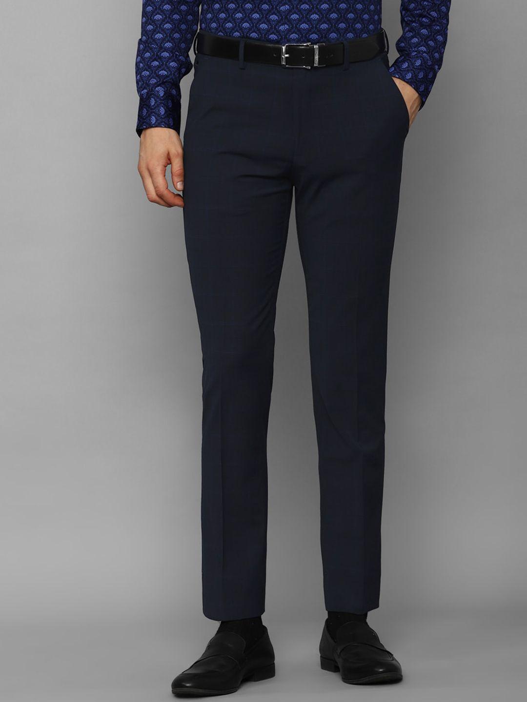 louis philippe mid-rise slim fit plain formal trousers