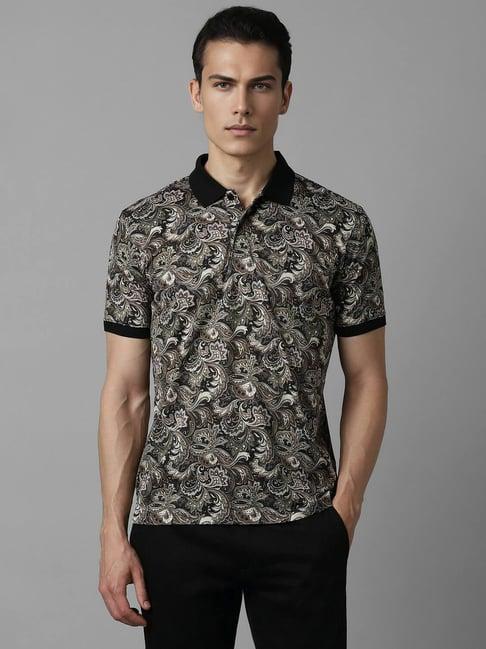 louis philippe multi cotton regular fit printed polo t-shirt