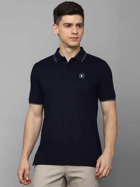 louis philippe navy cotton regular fit polo t-shirt