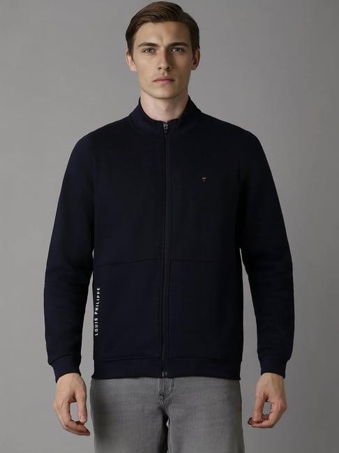 louis philippe navy cotton regular fit sweatshirt