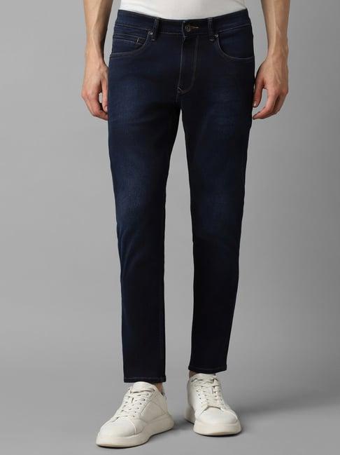 louis philippe navy cotton smart fit jeans