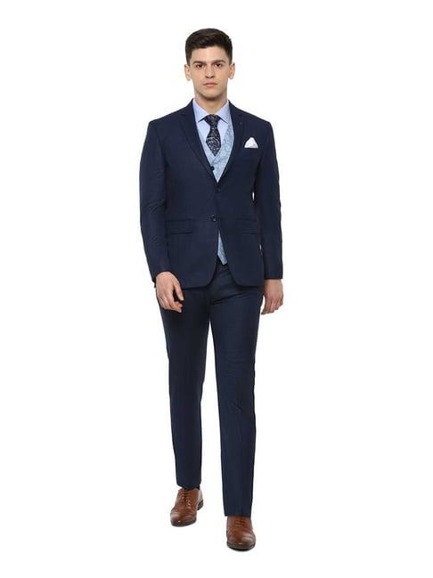 louis philippe navy notched lapel three piece suit