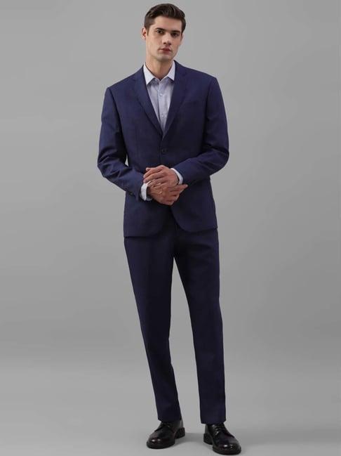 louis philippe navy slim fit texture two piece suit