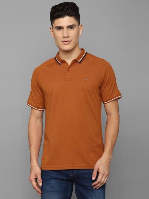 louis philippe orange slim fit polo t-shirt