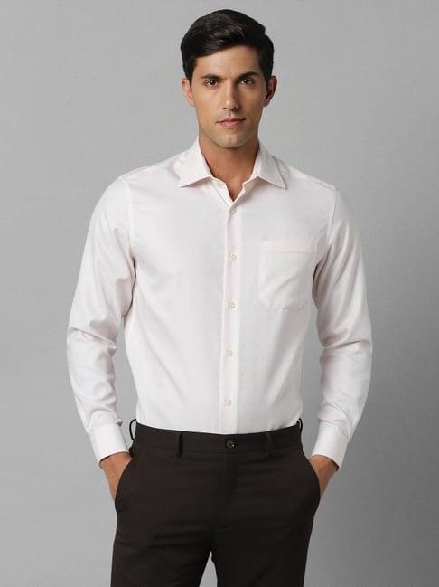 louis philippe permapress white cotton regular fit shirt