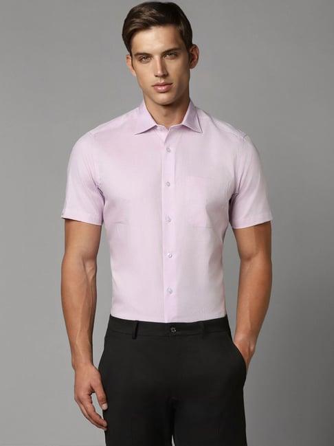 louis philippe pink cotton regular fit texture shirt