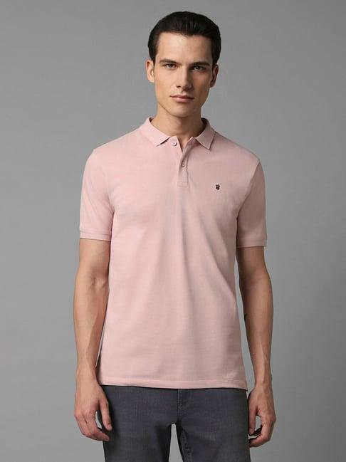 louis philippe pink cotton slim fit polo t-shirts