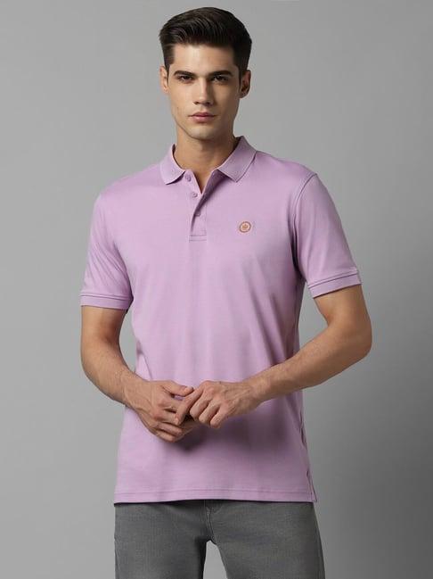 louis philippe purple cotton regular fit polo t-shirt