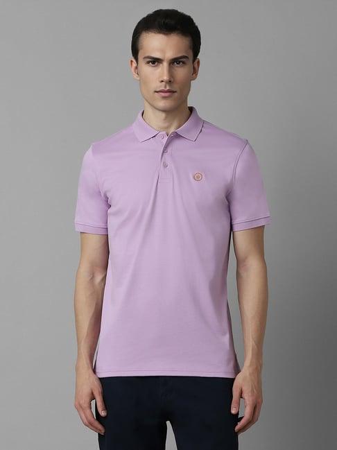 louis philippe purple cotton regular fit polo t-shirt