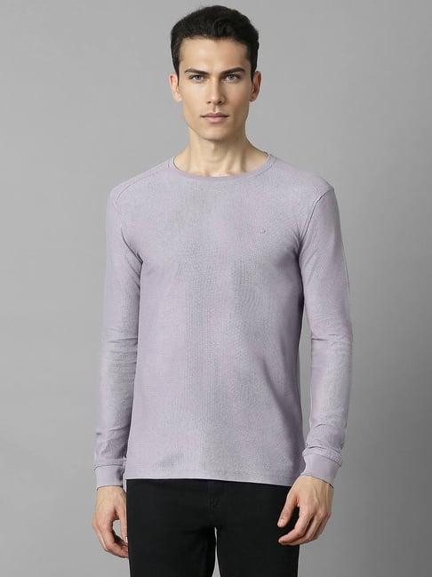 louis philippe purple cotton slim fit t-shirt