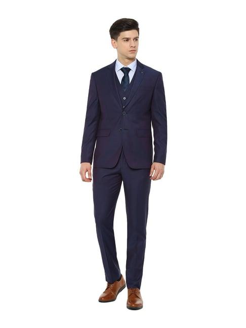 louis philippe purple notch lapel 3-piece suit