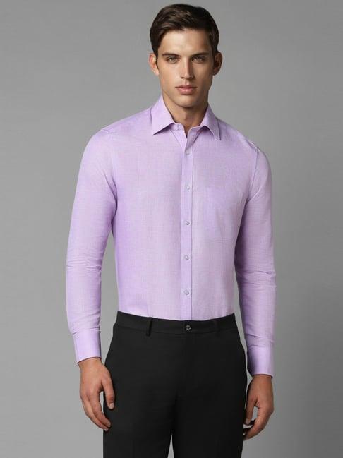 louis philippe purple regular fit shirt