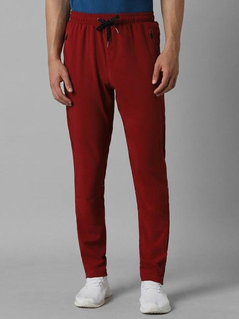 louis philippe red slim fit trackpants