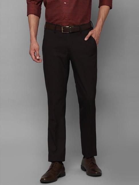 louis philippe shine black slim fit trousers