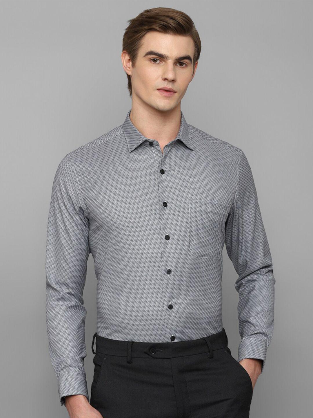 louis philippe slim fit geometric printed formal shirt